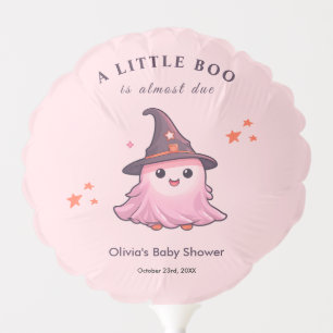Pink Halloween A Little Boo Baby Shower Balloon