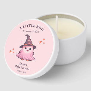 Pink Halloween A Little Boo Baby Shower Mini Candle Favors