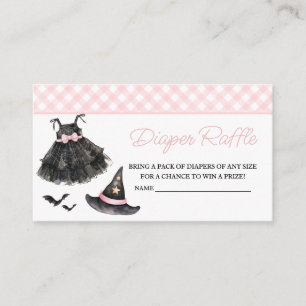 Pink Halloween Baby is Brewing Baby Diaper Raffle Enclosure Card
