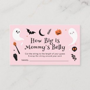 Pink Halloween Baby Shower How Big is Her Belly Enclosure Card