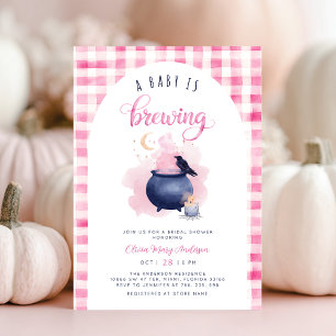 Pink Halloween Baby Shower Invitation