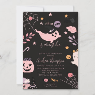 Pink Halloween Baby Shower Invitation