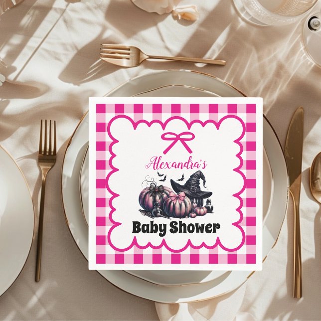 Pink Halloween Baby Shower Napkins (Creator Uploaded)