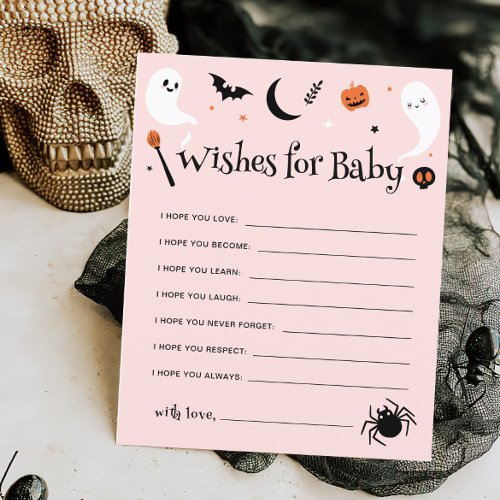 Pink Halloween Baby Shower Wishes for Baby Game