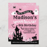 Pink Halloween Birthday Invitation<br><div class="desc">Customize this cute "Pink Halloween" Birthday invitation with your own details!</div>