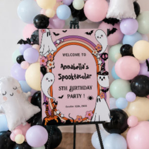Pink Halloween Birthday Party Girl Welcome Foam Board