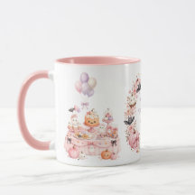 Pink Halloween Birthday Two Tone Mug