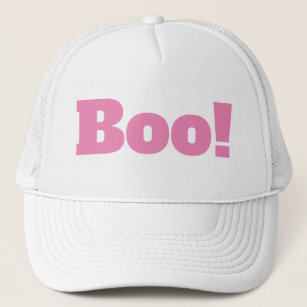 Pink Halloween Boo Typo Costi Trucker Hat