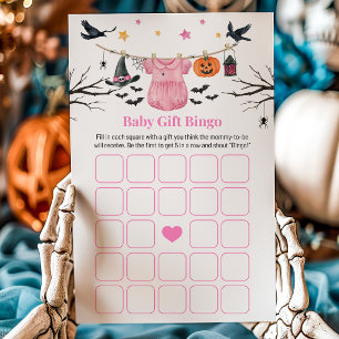 Pink Halloween Clothesline Little Boo Bingo Game