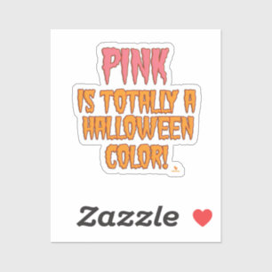 Pink Halloween Color Fun Art Vinyl Sticker