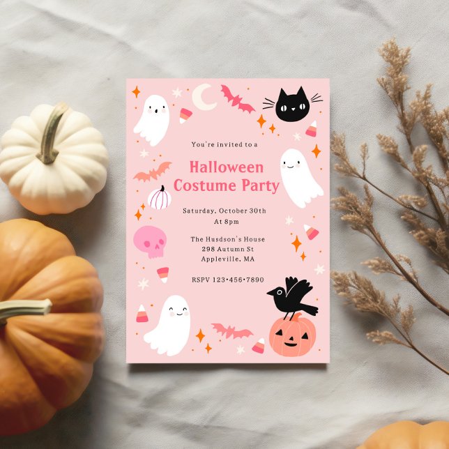 Pink Halloween Costume Party Invitation (Creator Uploaded)