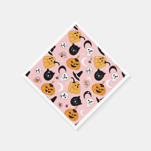 Pink Halloween Decoupage Napkins