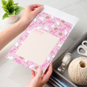Pink Halloween Dinosaur Ghost Pumpkin Business Envelope Mailers