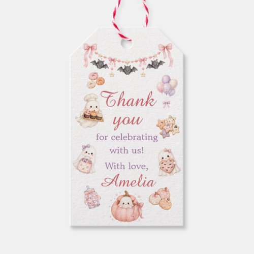 Pink Halloween Favor Tags Little Boo