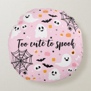 Pink Halloween Ghost Decorations Round Pillow