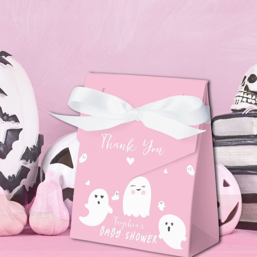 Pink Halloween Ghost Girl Baby Shower Favor Boxes