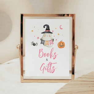 Pink Halloween Ghost Little Boo Books and Gifts Poster