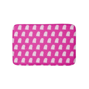 Pink Halloween Ghosts and Polka Dots Bath Mat