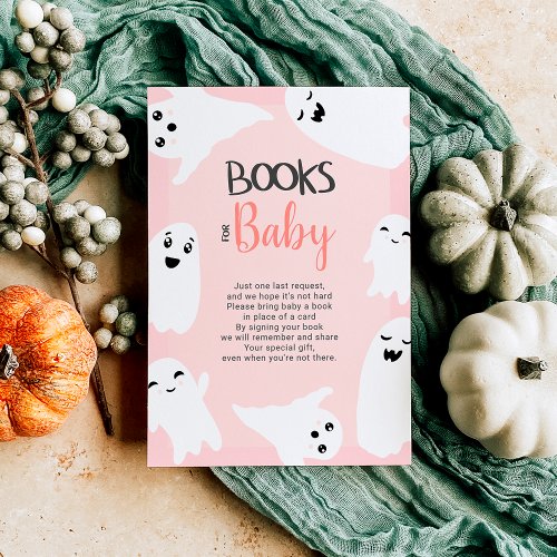 Pink Halloween ghosts cute books for baby Enclosure Card