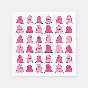 Pink Halloween Ghosts Napkins