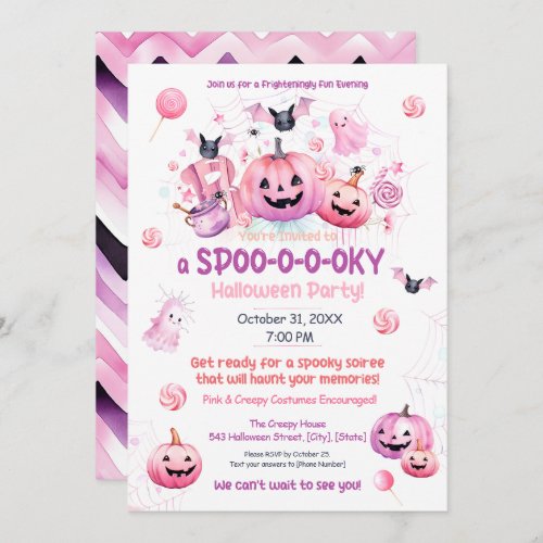Pink Halloween Invitation
