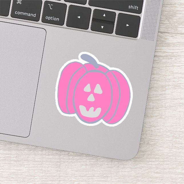 Pink Halloween Jack-o-lantern  Sticker (Detail)