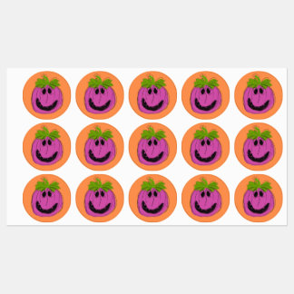 Pink Halloween Jack 'o Lantern Stickers