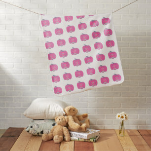 Pink Halloween Jack-o-lanterns Baby Blanket
