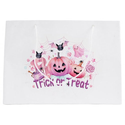 Pink Halloween Large Gift Bag
