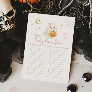 Pink Halloween Little Boo Baby Name Race Game