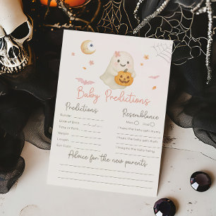 Pink Halloween Little Boo Baby Predictions Game