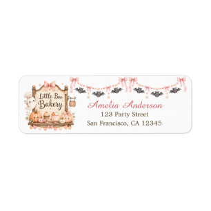 Pink Halloween Little Boo Bakery Return Label