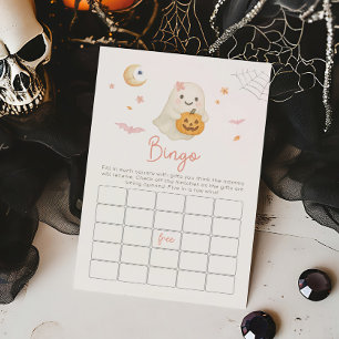 Pink Halloween Little Boo Bingo Game