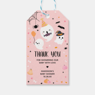 Pink Halloween Little Boo Favor Tags