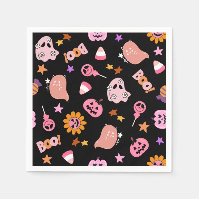 Pink Halloween Napkins (Front)