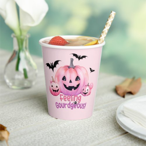 Pink Halloween Paper Cups