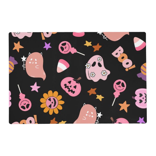 Pink Halloween Placemat (Front)