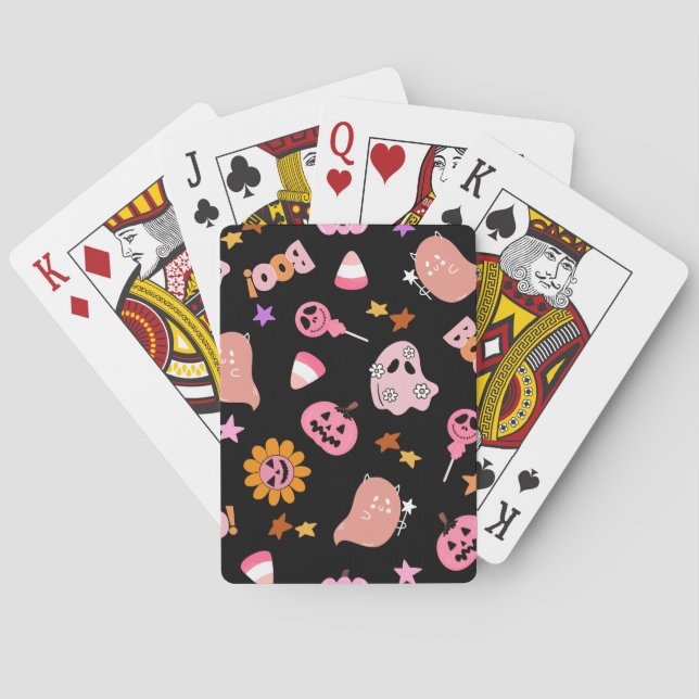Pink Halloween Poker Cards (Back)