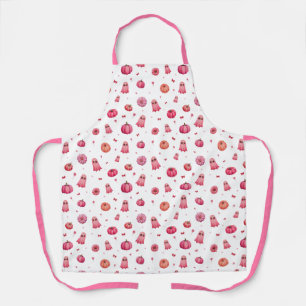 Pink Halloween Pumpkins Apron