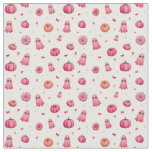 Pink Halloween Pumpkins Fabric