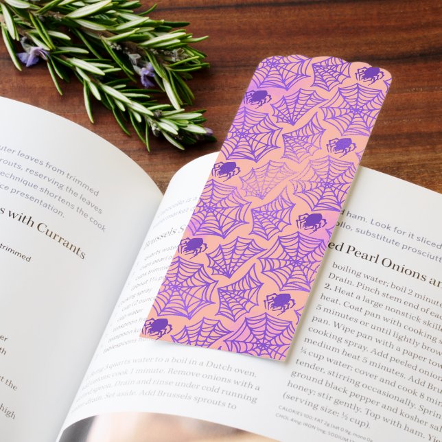 Pink Halloween Purple Glitter Spiderweb Bookmarks (Book)