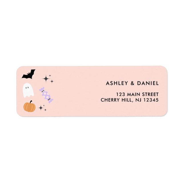 Pink Halloween Return Address Label (Front)