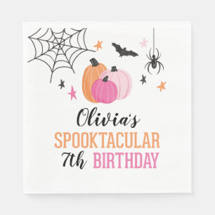 Pink Halloween Spooktacular Birthday Party Napkins