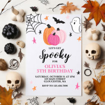 Pink Halloween Spooktacular Girl Birthday Invitati Invitation
