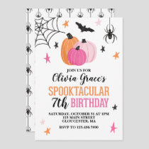 Pink Halloween Spooktacular Girl Birthday Invitation