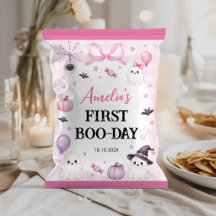 Pink Halloween Spooky One Party Chip Bag Wrapper