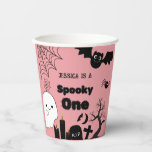 Pink Halloween Sppoky One First Birthday party Paper Cups<br><div class="desc">Spooky one  halloween Paper cup!" This is ideal for an October birthday or a spooky party. The template is ready for you to modify,  and there are related things in my store,  under the eerie Halloween collection.</div>