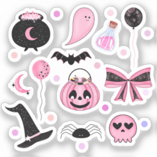 Pink Halloween Sticker