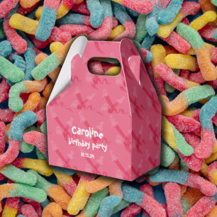 Pink Halloween-themed birthday party Favor Box