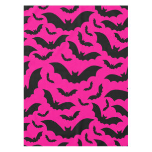 pink halloween vampire bats gothic tablecloth